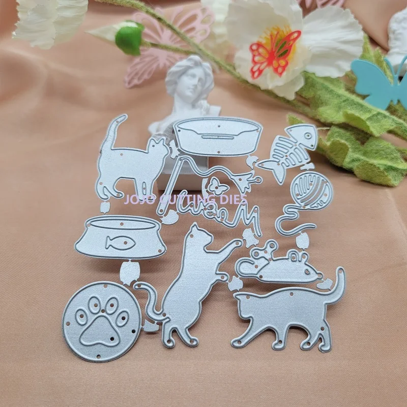 

Cat Combination Metal Cutting Die Scrapbook Embossing Die Cutting Manual Album Card Cover Material DIY Papercutting
