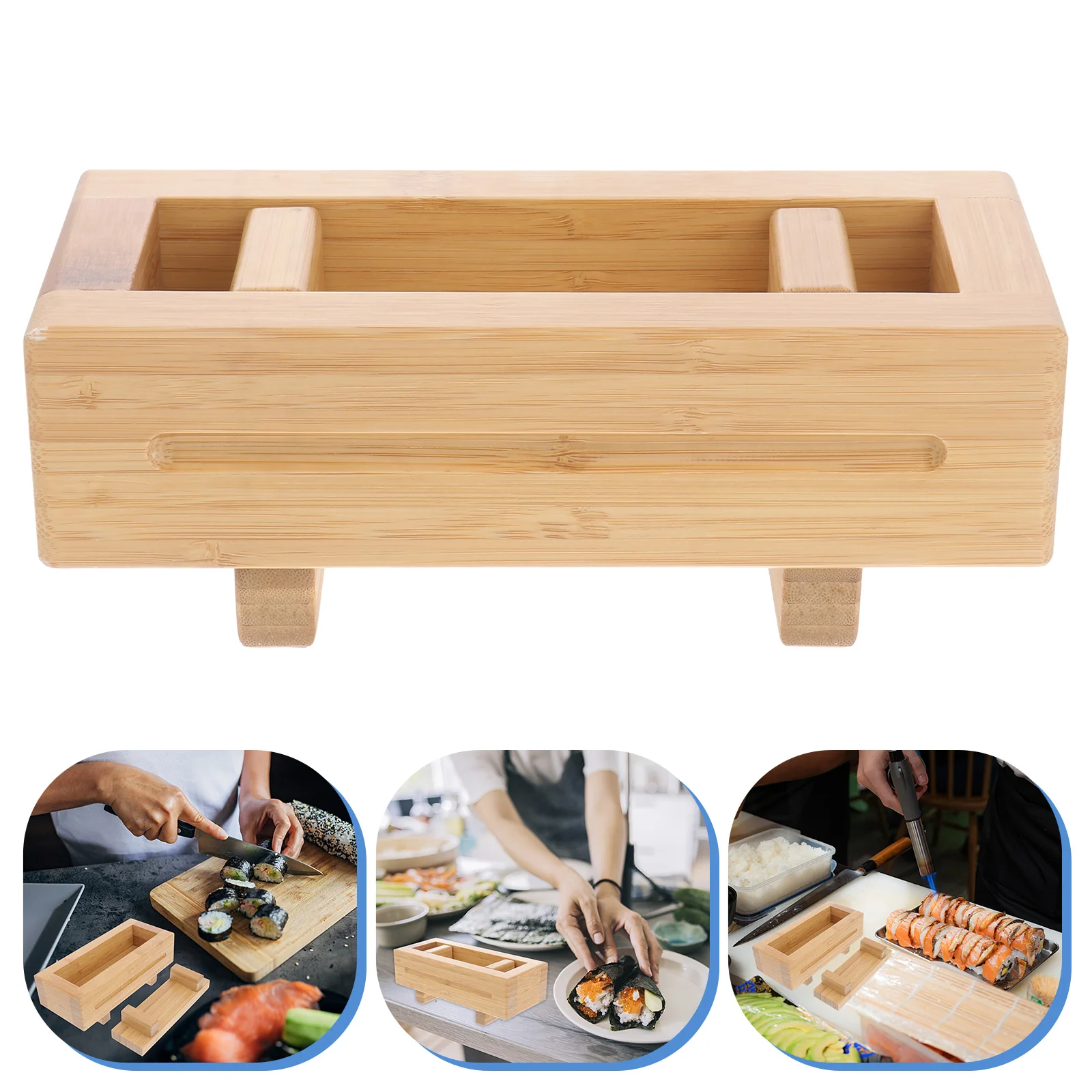 

Sushi Mold Rice Maker Press Box Oshizushi Onigiri Roll Wooden Makingmusubi Rectangular Wood Japanese Shape Tool Mouldkit Shaper