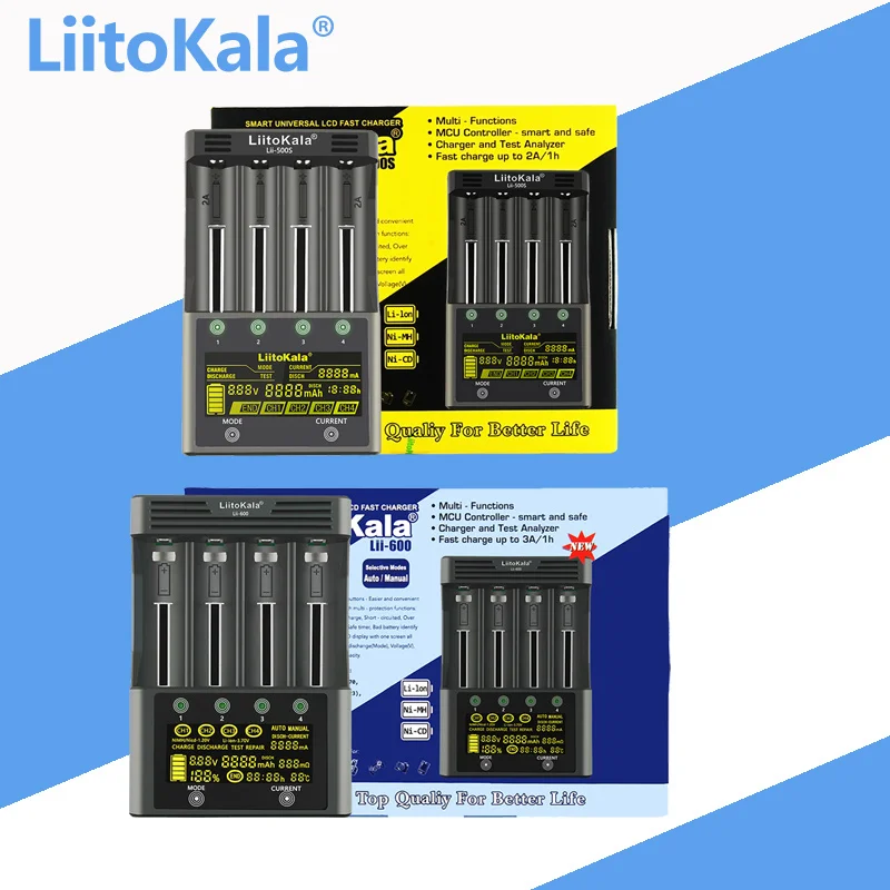 Зарядное устройство LiitoKala Lii-500S Lii-600 Lii-PD4 Lii-S8 для 18650 26650 21700 18350 AA AAA 3 7 В/1 2 В/литиевой