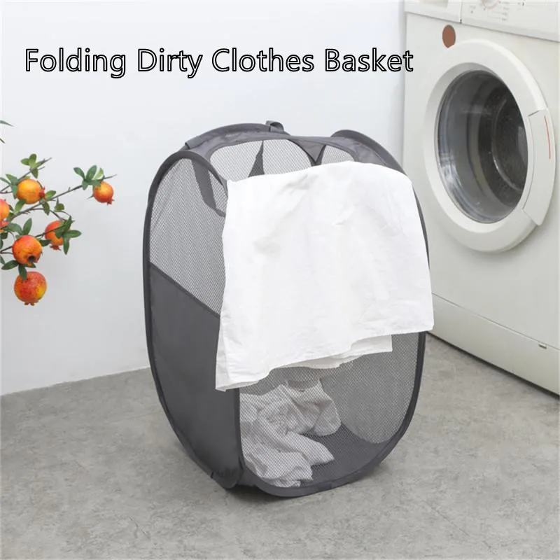 

Dirty Clothes Basket Folding Laundry Basket Portable Clothes Classification Storage Baskets Large Home Mesh Laundry Baskets