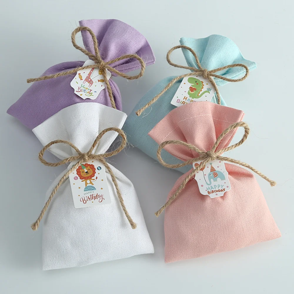 

10pcs Animal Patten Multicolor Cotton Bag for Jewelry Packing Organizer Gift Bag Small Pouches for Party Candy Chocolate Custom