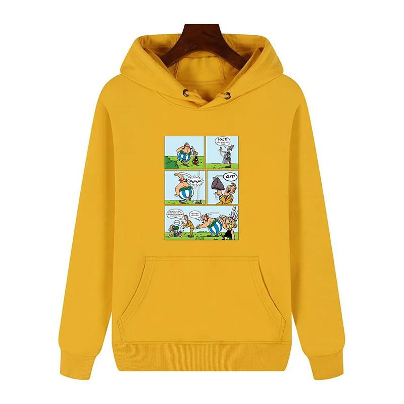 Asterix le Gaulois Anime Manga graphic Hooded sweatshirts winter fleece hoodie essentials thick sweater hoodie Men's clothing