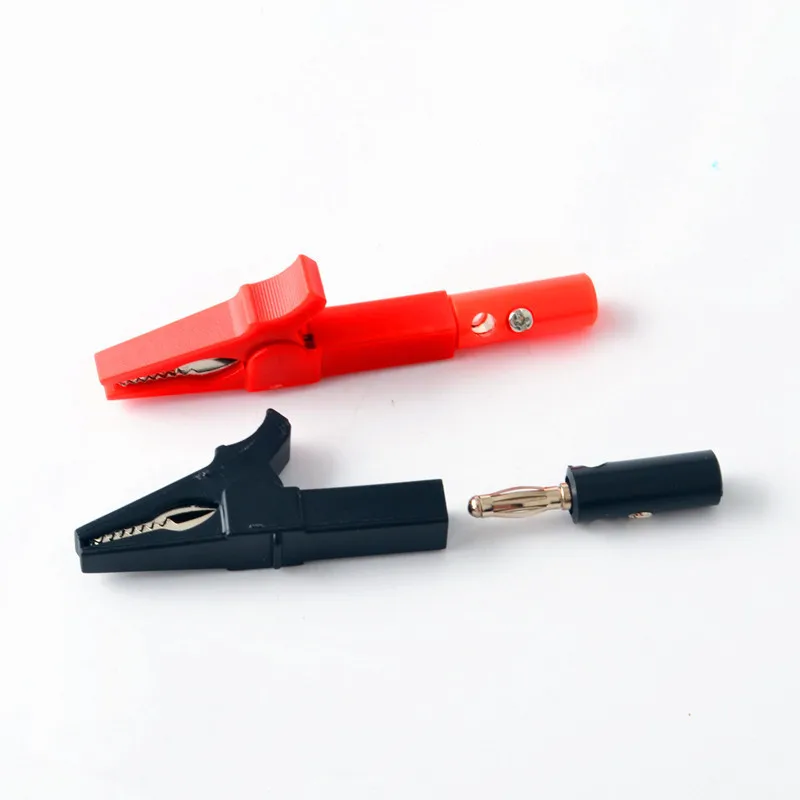 

4mm banner plug and Crocodile Clamp Probe Alligator Clip electric diy Test lead Probe Black Red Socket Cable Insulated clips