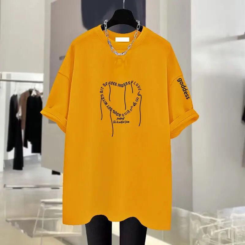 Футболка женская базовая с круглым вырезом и коротким рукавом 45-105 кг