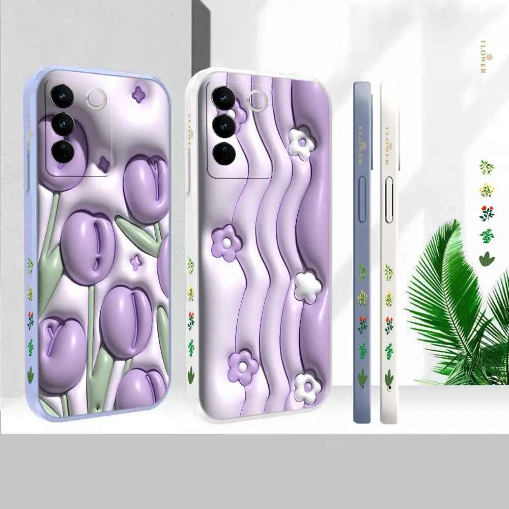 

Case For VIVO S16 S16E S15 S15E S12 S10 S10E S9 S9E S7 S6 S5 V23 V21 V20 V15 V23E S7T Pro 3D Art Flower Cover Fundas Cqoues Capa