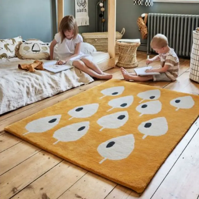 

Colorful Fluffy Carpet Living Room,Yellow Plush Bedroom Rugs For Kids,Soft Hairy Nursery Play Mat For Children,Shaggy Baby Rugs