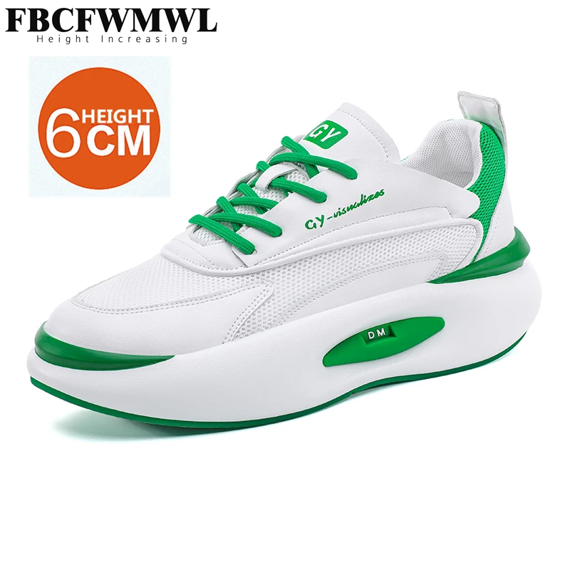 Brand Fashion Height Increasing Casual Shoes Men New Lightweight Mesh Breathable Sneakers Thick Sole Damping Trainers Zapatillas