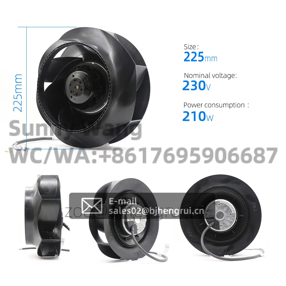 Фото ebmpapst R2E225-RA92-09 R2E225-BD92-09 Центробежный охлаждающий вентилятор переменного тока 230 В для двигателя очистителя воздуха HVAC Электрический шкаф M2E068-DF №2