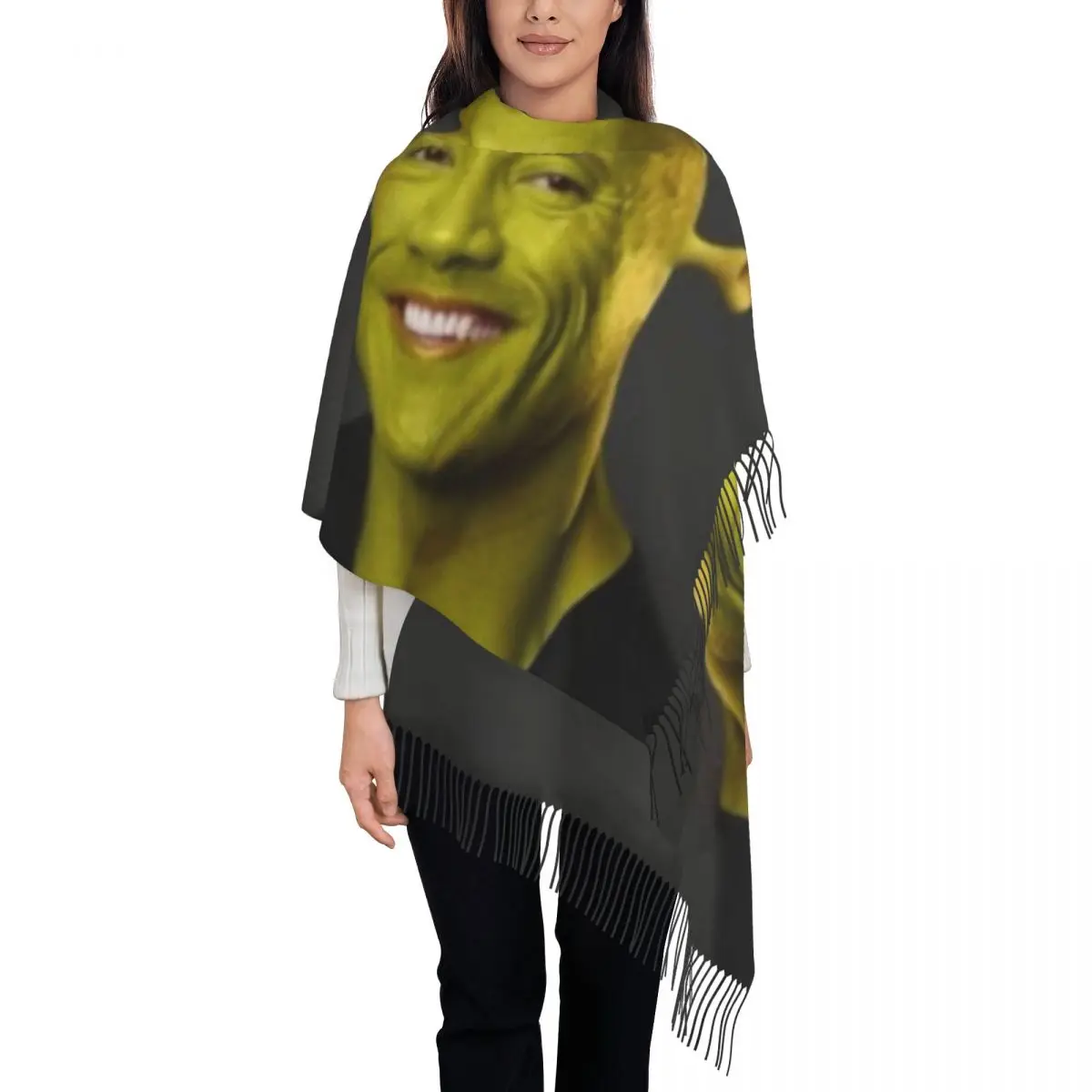 

Custom Print Dwayne The Shrek Scarf Men Women Winter Fall Warm Scarves American Actor Johnson Shawls Wraps