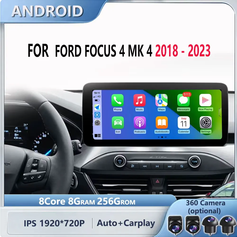 Для Ford Focus 4 Mk 2018-2023 Автомобильный радиоприемник Мультимедийный видеоплеер