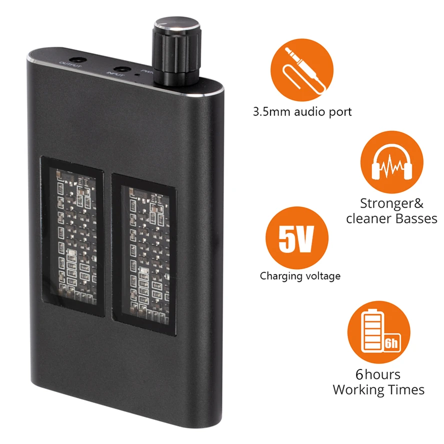 Earphone Amplifier Portable HIFI Audio 2 Stage Gain Switch Enhance Function Aux In Headphone Out For IPhone |