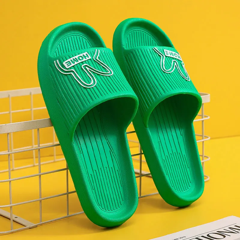 New Arrival Thick Sole Solid Color Indoor Ladies Slippers Summer Beach Soft Soled Shoes Casual Men's Bathroom Non-slip Sandals