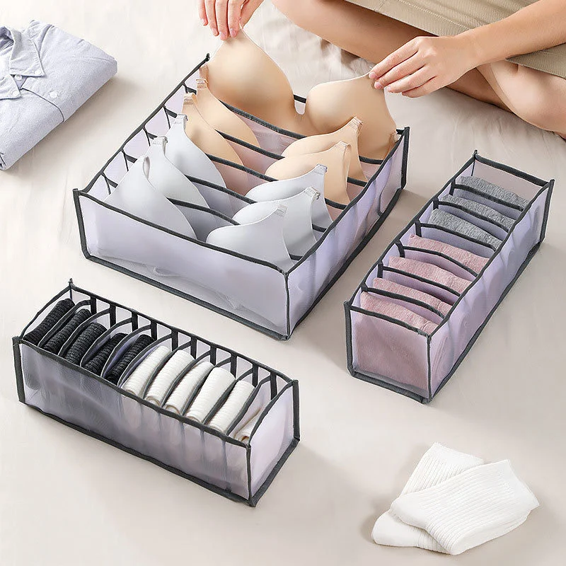 

3 Pcs/Set Underwear Organizer Storage Box Bedroom Cabinet Drawer Socks Organizer Pants Bra Foldable Divider Storage Boxes