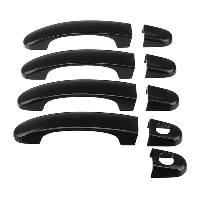 9Pcs Set ABS Chrome Door Handle Covers Trim For TRANSPORTER T5 T6 CADDY VAN 2003-2015 Gloss Black