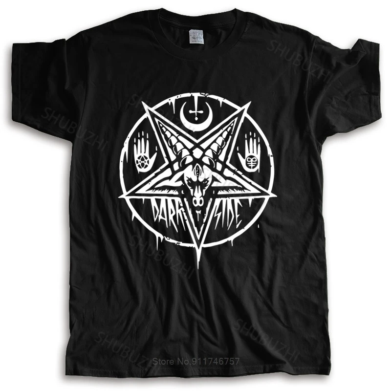 Tshirt men summer top tees PENTAGRAM BAPHOMET Swedish Music Group. A metal nation new fashion tee-shirt man tee