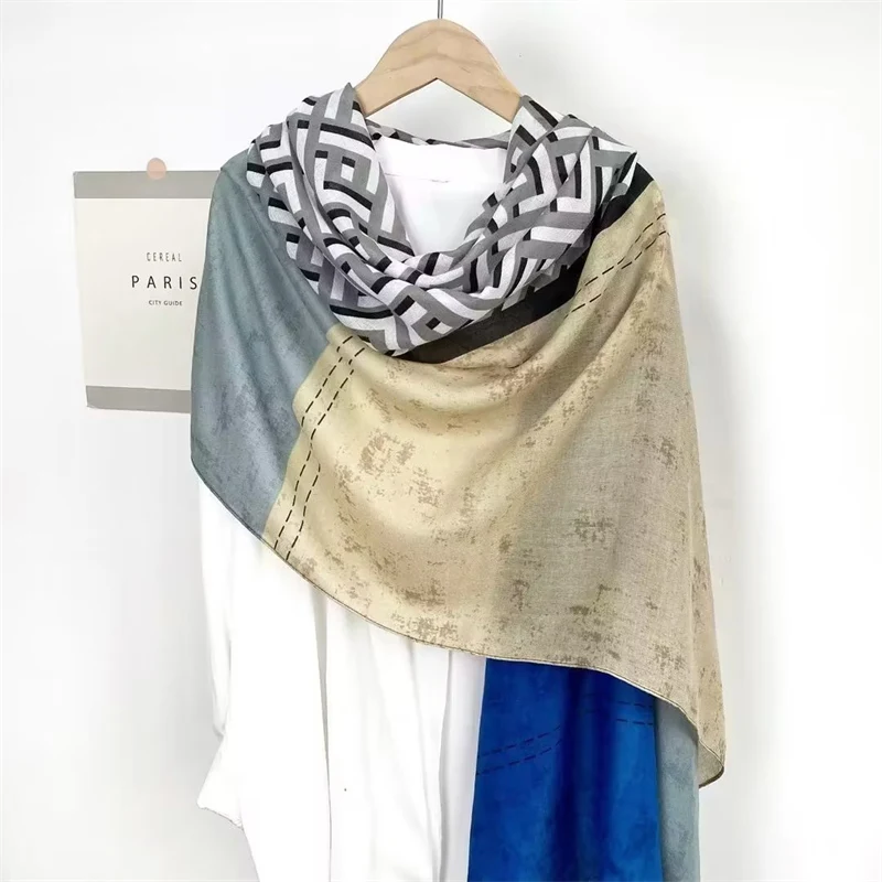 Женский осенне-зимний шарф из искусственного кашемира теплая шаль пашмины