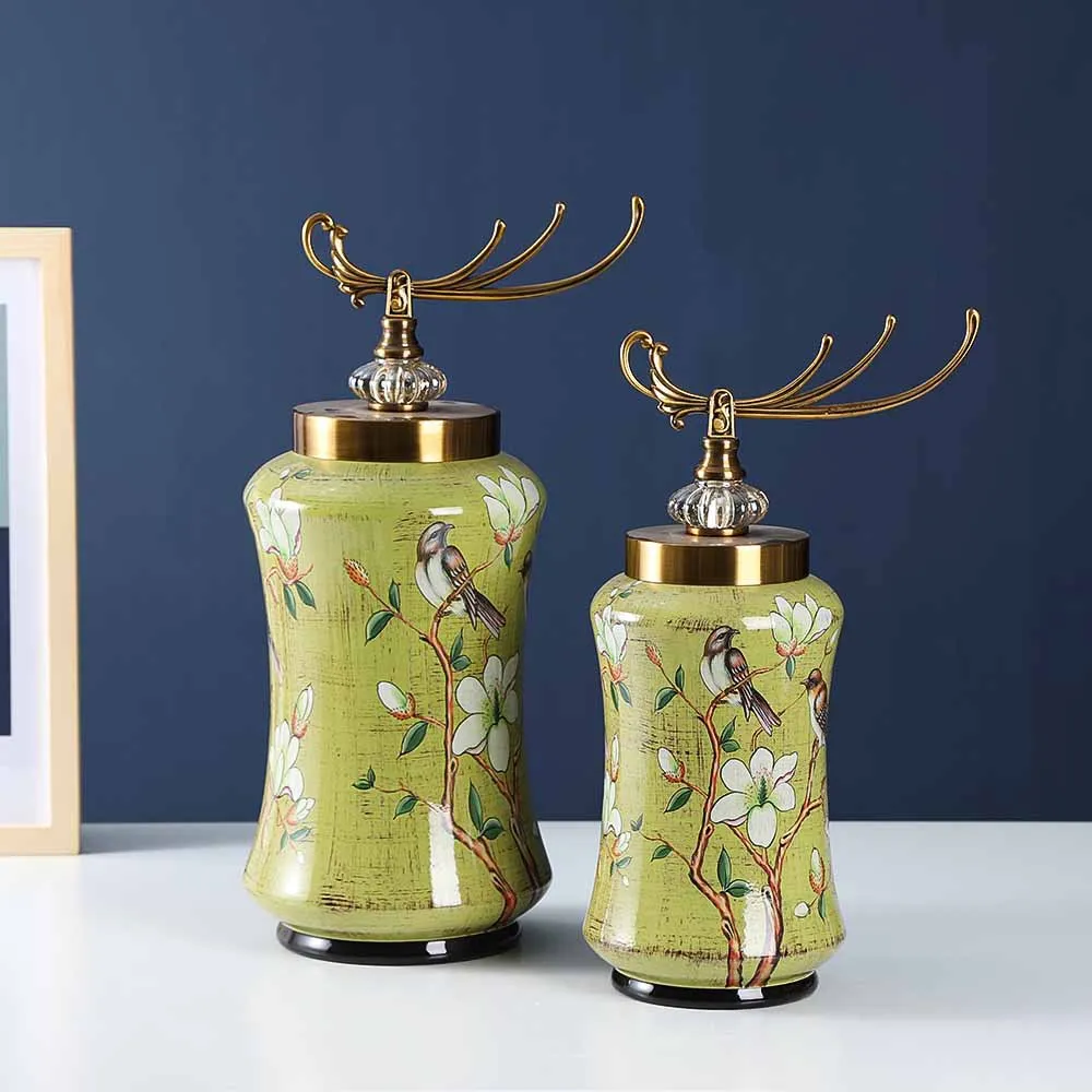 Керамическая декоративная банка в китайском стиле