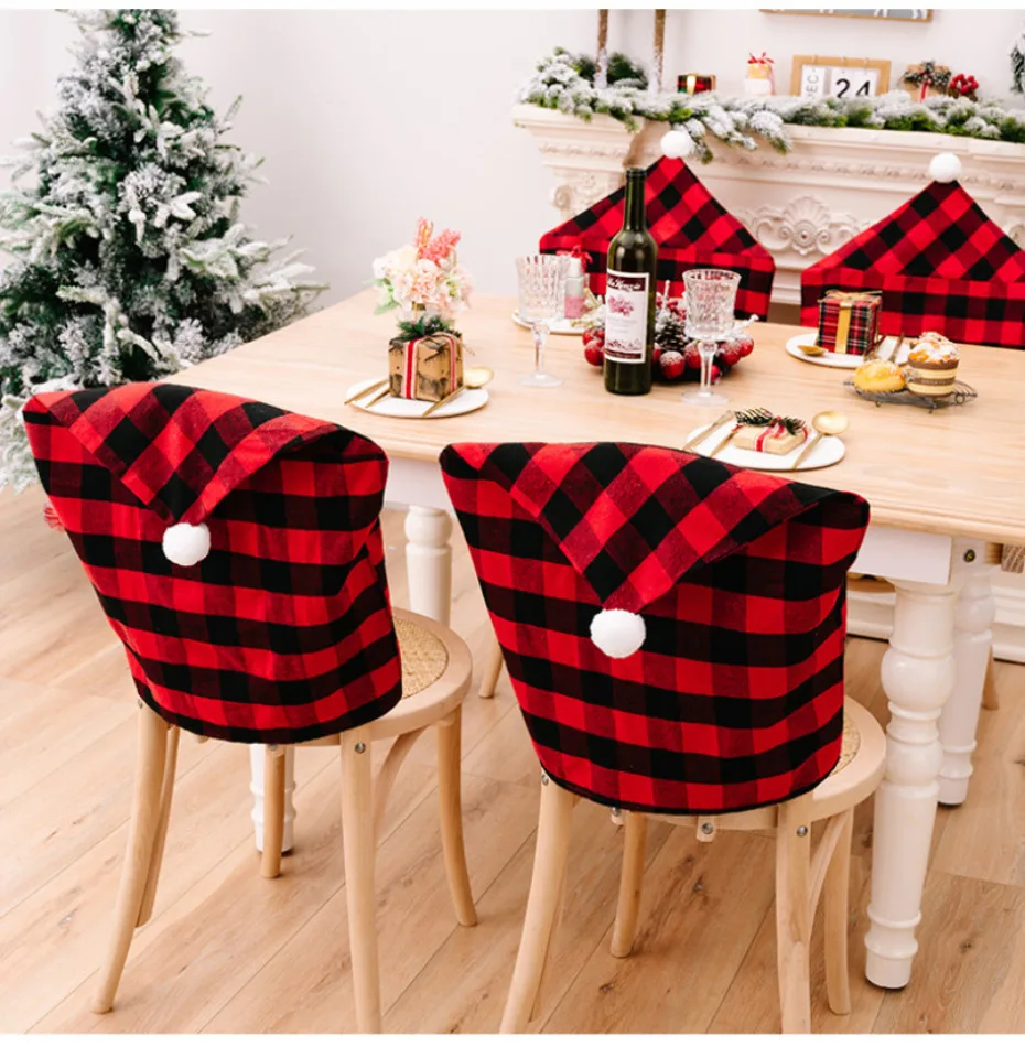 

4-10Pcs Christmas Chair Cover Christmas Decoration Table New Year 2023 Ornament for Home Navidad Noel Xmas Gift