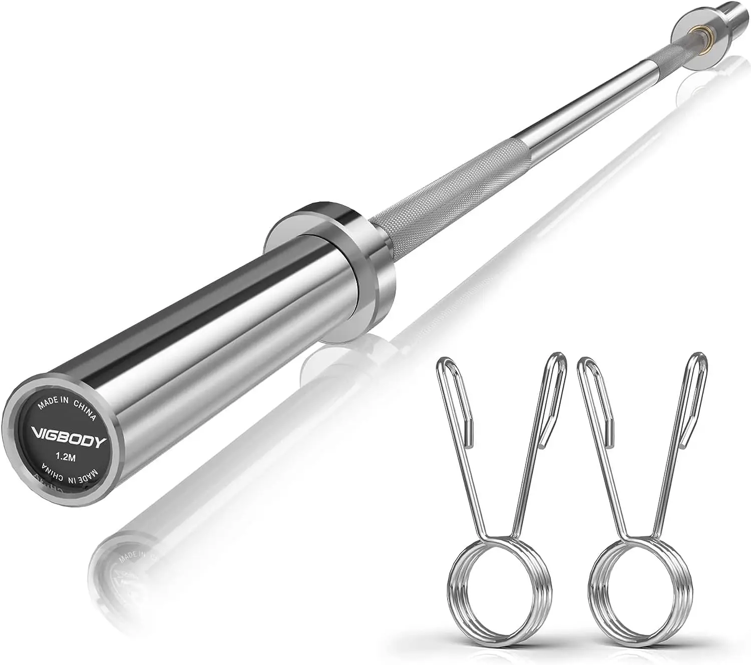 

Barbell, 4 Foot Strength Training Barbells With Two Collars Weighted Workout Barbell Weight Straight Bar for Weightlifting Power