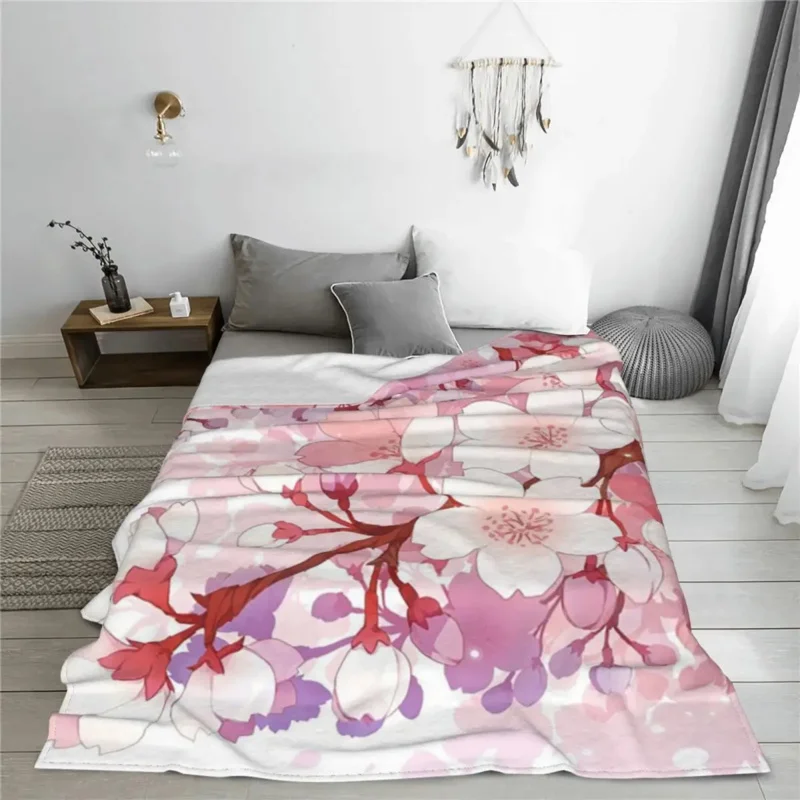 Цветение Сакура фланелевые одеяла с цветами дерева вишневые цветы забавные