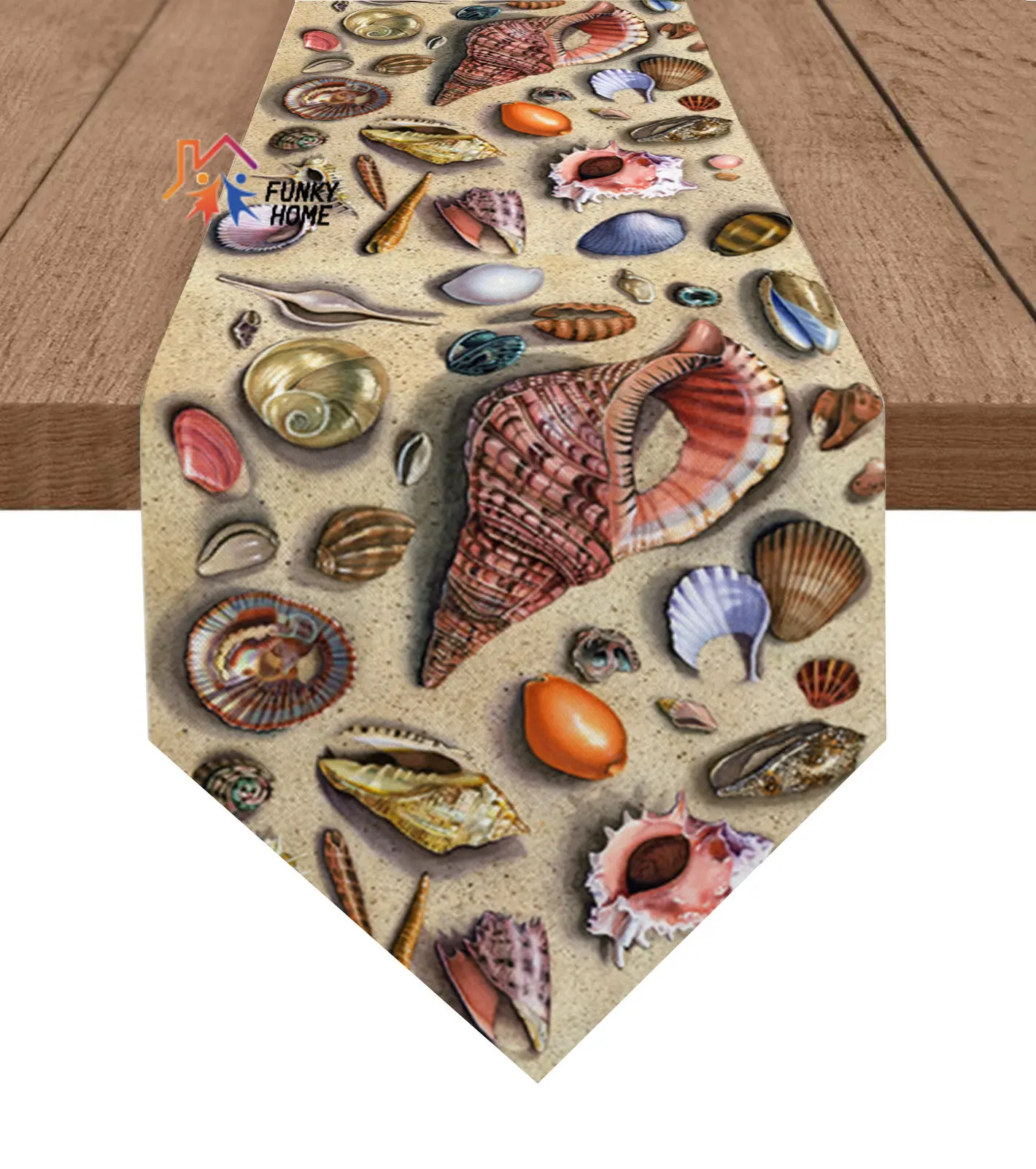 

Античная пляжная раковина, Настольная дорожка для свадьбы, праздника, вечеринки, кухни, обеденного стола, табличка с флагом