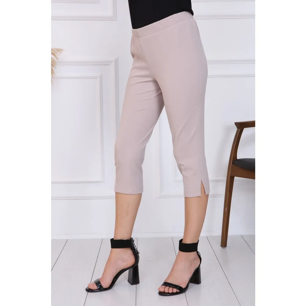 

Бежевые тканевые Брюки-Капри Dorlie большого размера G010