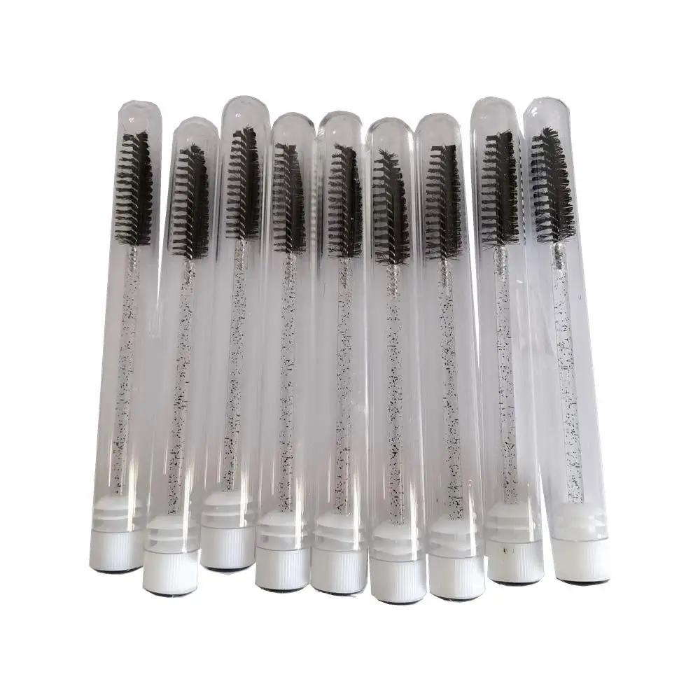 50pcs/Lot Reusable Lash Brush Tube Dust-proof Portable Eyelash Brush Wands Eyebrow Brush Disposable Replaceable Makeup Brushes