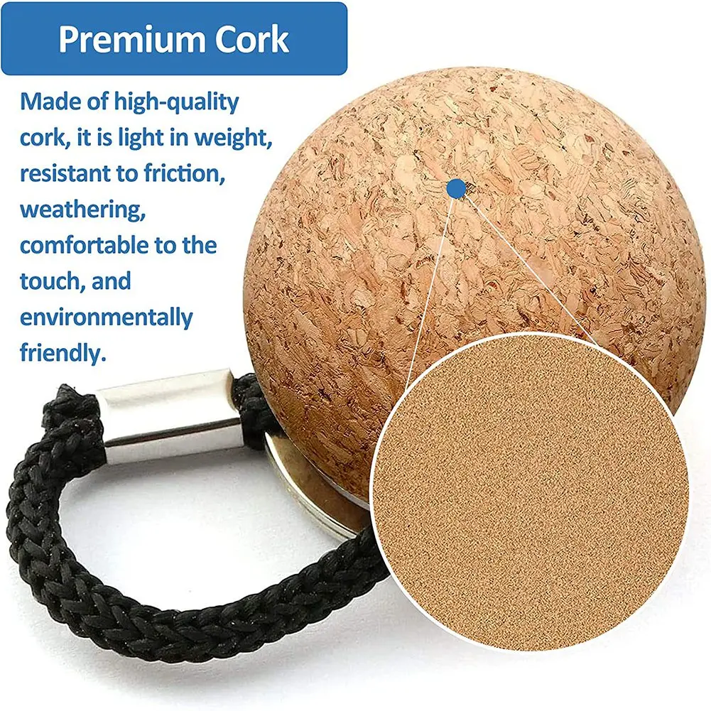 2 шт. плавающий пробковый брелок деревянный для ключей с шариком аксессуаров