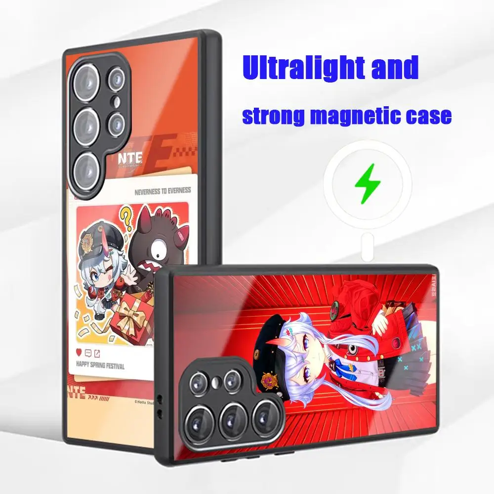 Фото Чехол NTE Hot Game SAKIRI для Samsung S26 S25 S24 S23 S22 S21 S20 Plus Ultra, стеклянный магнитный чехол №1