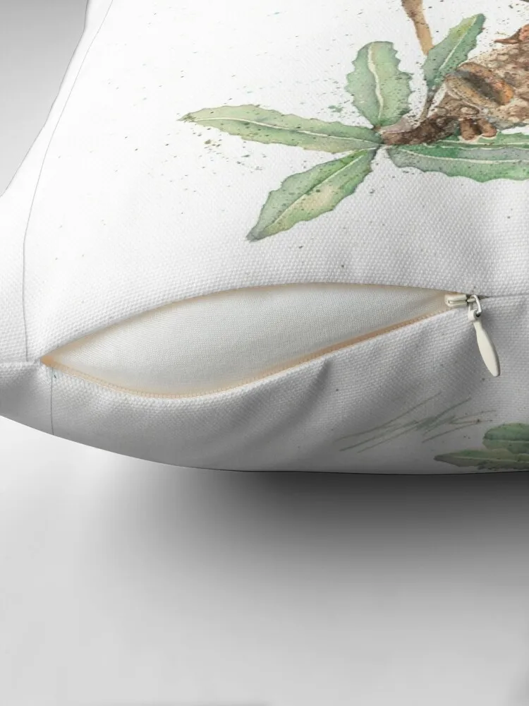 Blue Wren австралийская Акварельная декоративная подушка с изображением птицы