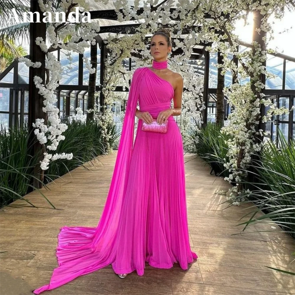 

Женское шифоновое платье-трапеция с рукавом-фонариком, плиссированное