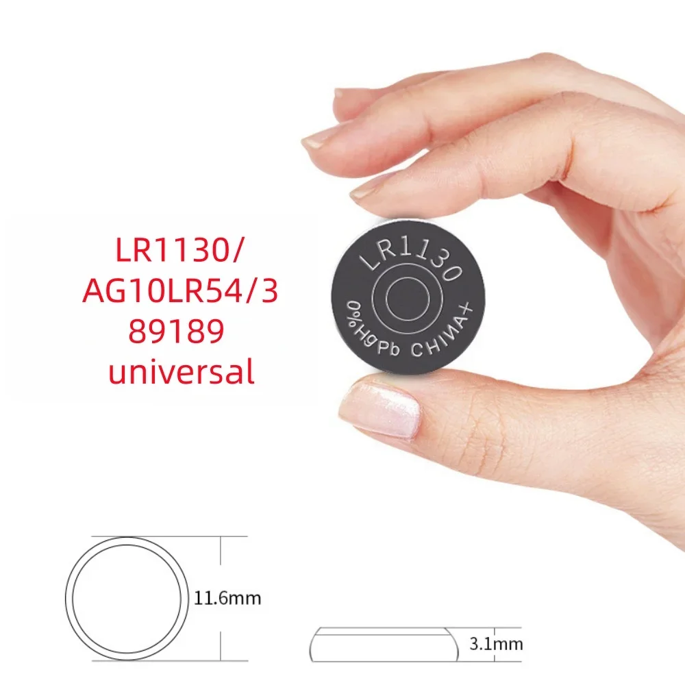 Фото Батарейка-таблетка AG10 LR1130 LR54 L1131 SR1130 для часов, калькуляторов, лазеров, высокоемкостная батарейка-таблетка, 2-50 шт. №5