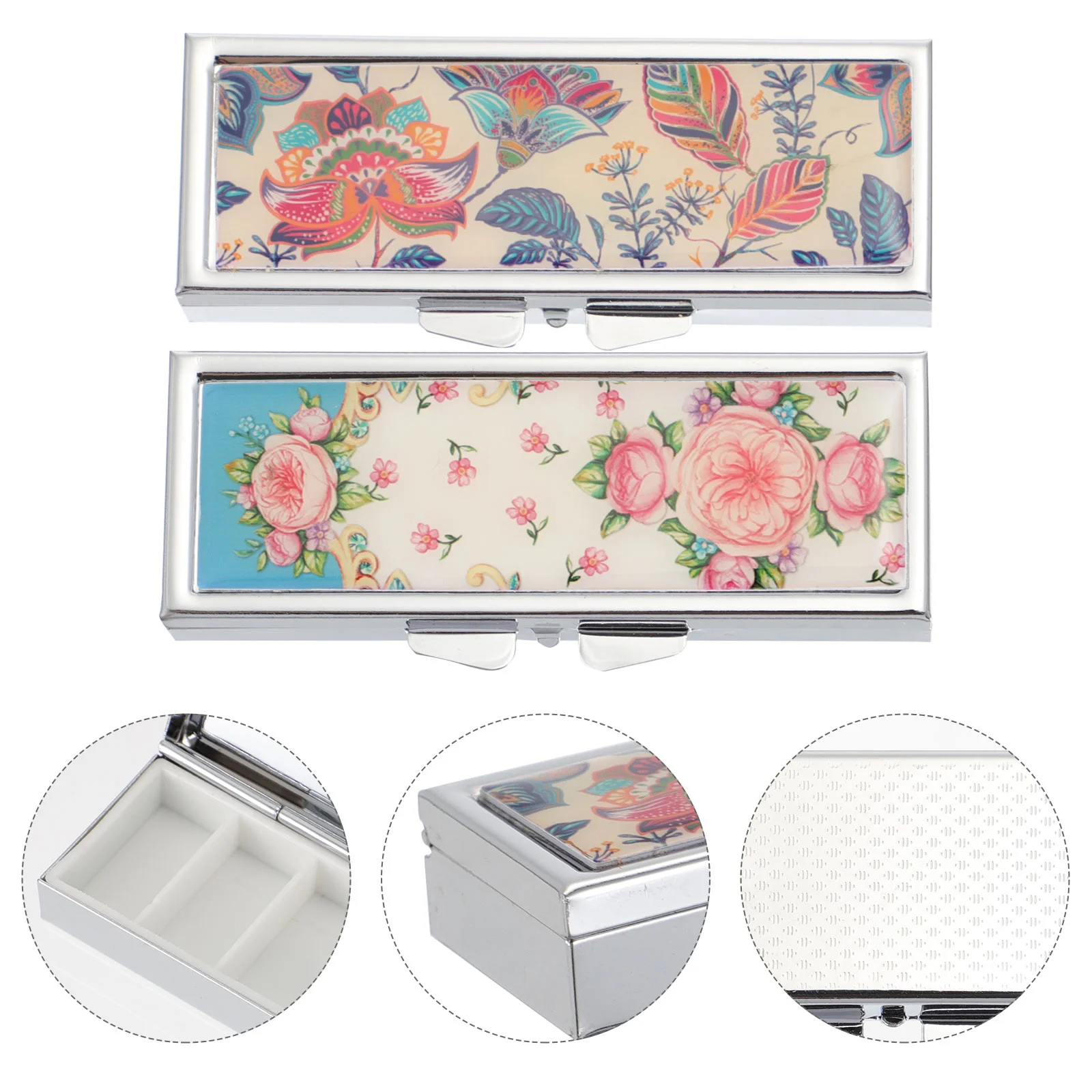 

Organizer Box Travel Case Weekly Portable Dispenser Container Medication Pillboxes Storage Steel Pillbox Holder Reminder Vitamin