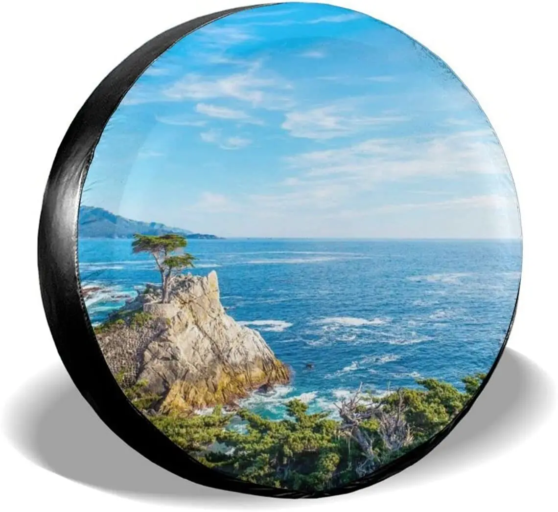 

Delumie Best Pebble Beach Spare tire Covers Potable Universal Wheel Covers Powerful Sun-Proof Waterproof Tire Cover for SUV Trai