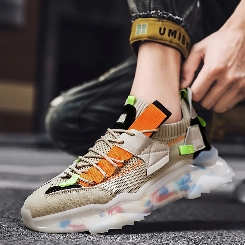 

2022 New Women's Sneakers Men Mesh Transparent Sole Running Shoes for Men Comfortable Shoes Breathable Male Sneakers Sport Shoes