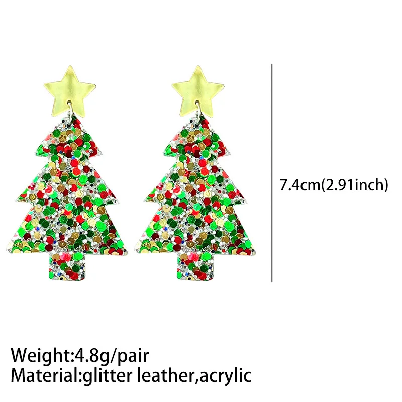 Новые рождественские серьги Рождественская елка мигающие красочные огни