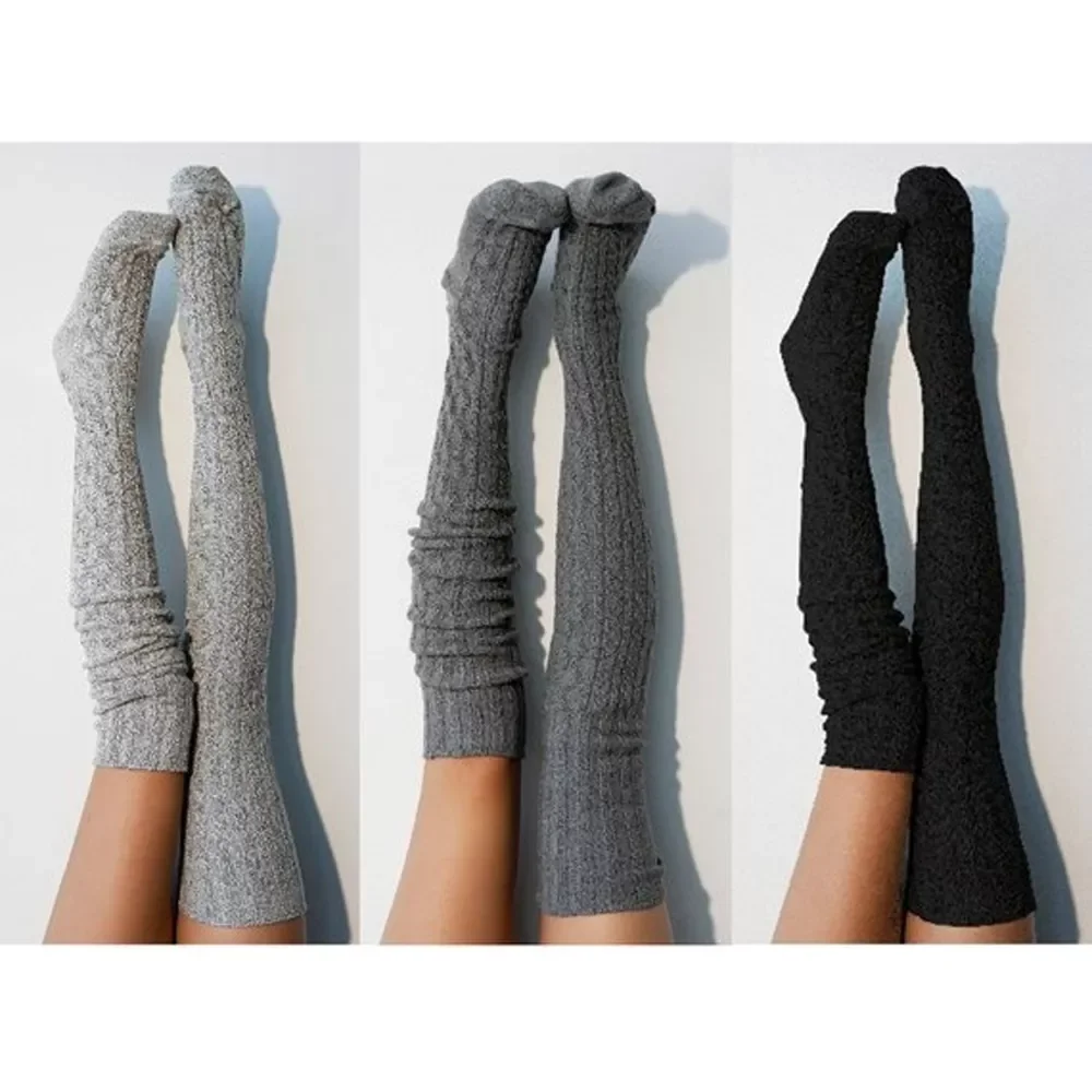 

Women Over Knee Sockings Fashion Female Sexy Stockings Warm Long Boot Knit Thigh-High