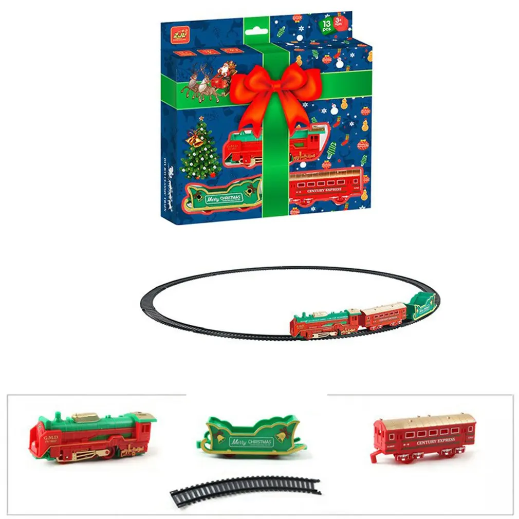 

Рождественская железная дорога, Электрический Железнодорожный поезд, набор строительных игрушек для дорожного транспорта, Рождественский...