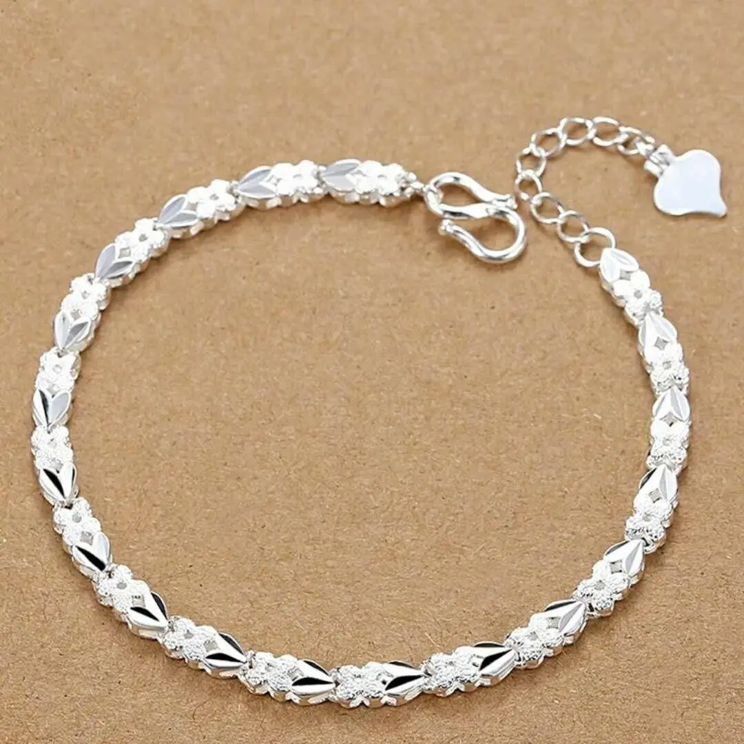 Женские браслеты из серебра 925 пробы с сердцем листьями свадебные украшения