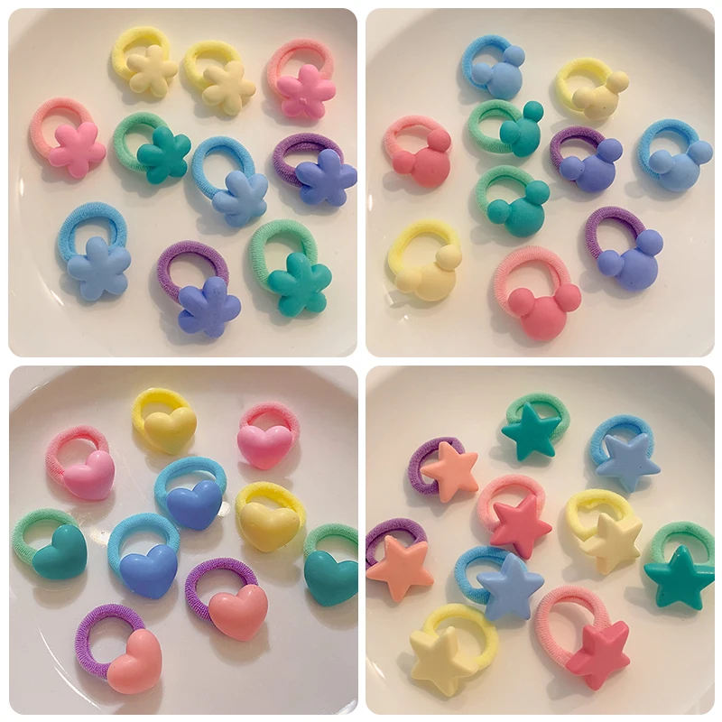 

Pudcoco Toddler Girls Hair Ties Set Soft Stretchy Hair Bands Cartoon Elastic Hair Bands for Fine Thick Hair 7 Styles