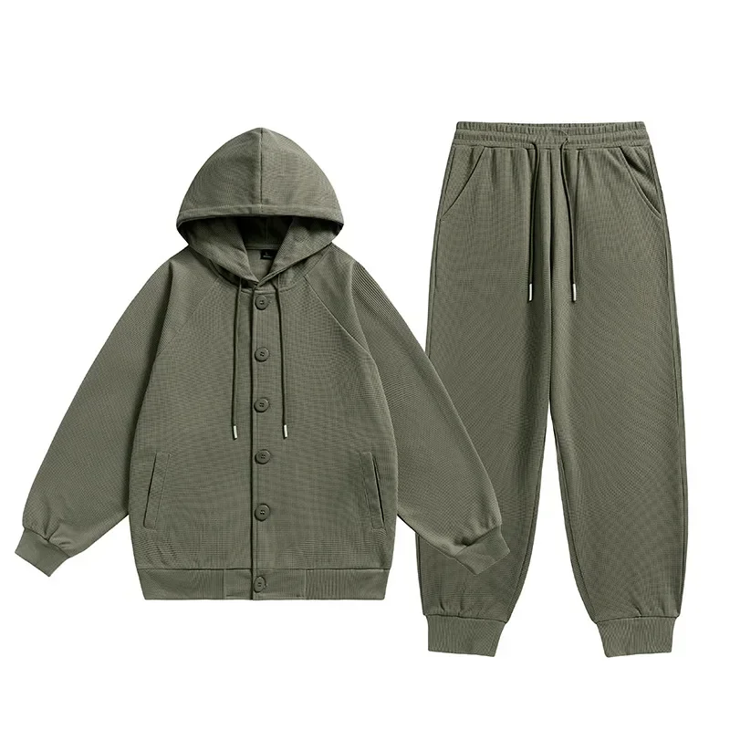 Мужской спортивный костюм для бега повседневный из 2 предметов толстовка с