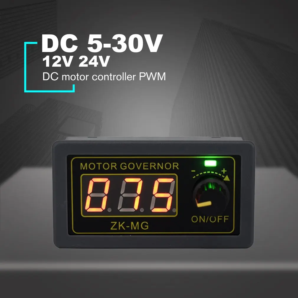 

2022 New DC 5-30V 12V 24V 5A DC Motor Controller PWM Adjustable Speed Digital Display Encoder Duty Ratio Frequency MAX 15A ZK-MG