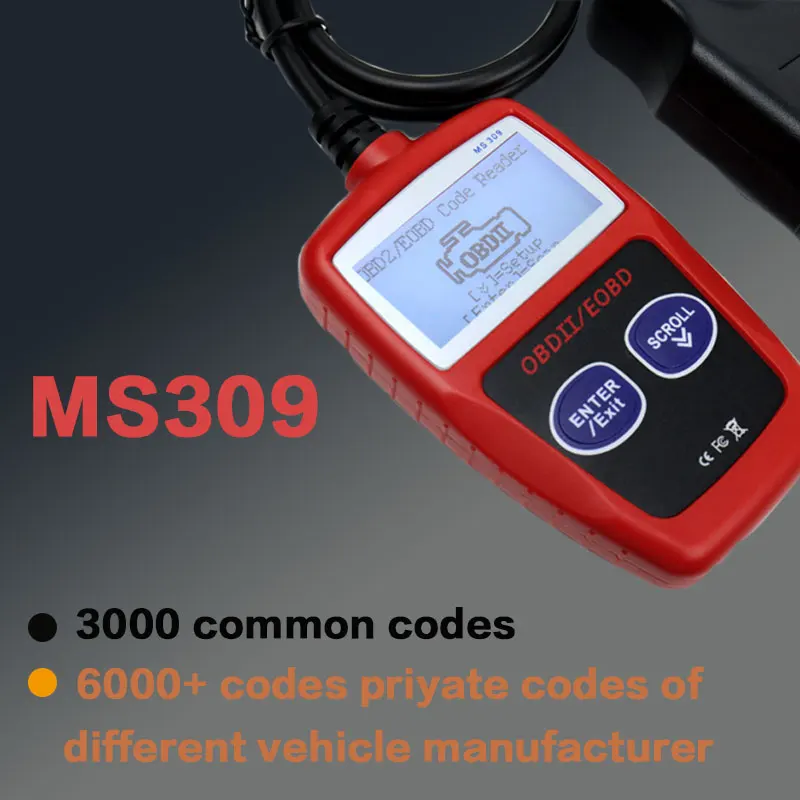Фото Считыватель автомобильных кодов MS309 OBD2 — прямой диагностический сканер с завода №5
