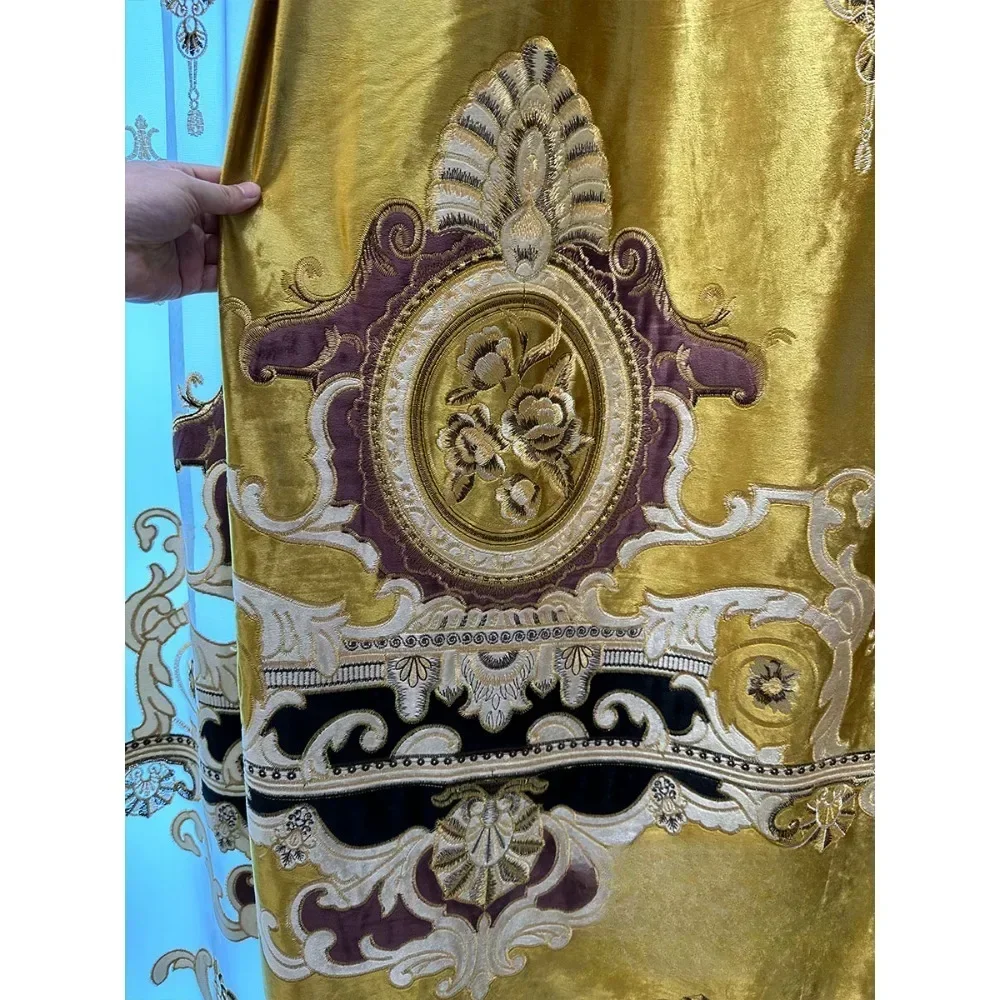 

Золотые шторы из полиэстера SNQP Home Store