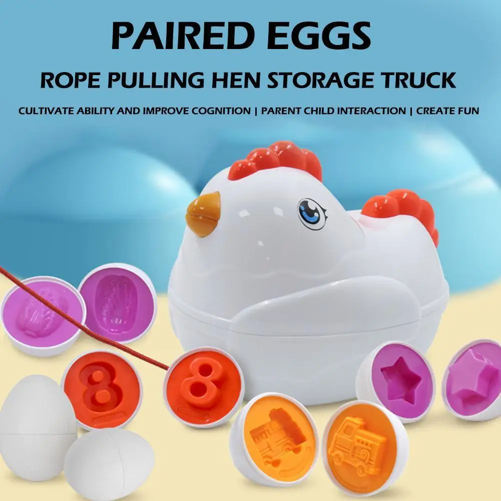 

Montessori 12 Matching Eggs Sensory Baby Toys Easter Eggs Chicken Colors Shapes Sort Learning Educational Toy For Kids Gift W6U8