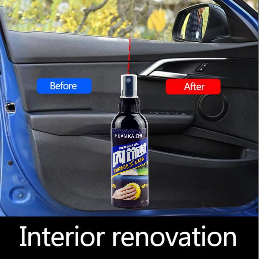 

120ml Multifunction Car Interior Wax Tire Polishing Wax Plastic Leather Polish Paint Care liquid Automotive maintainance Cleaner