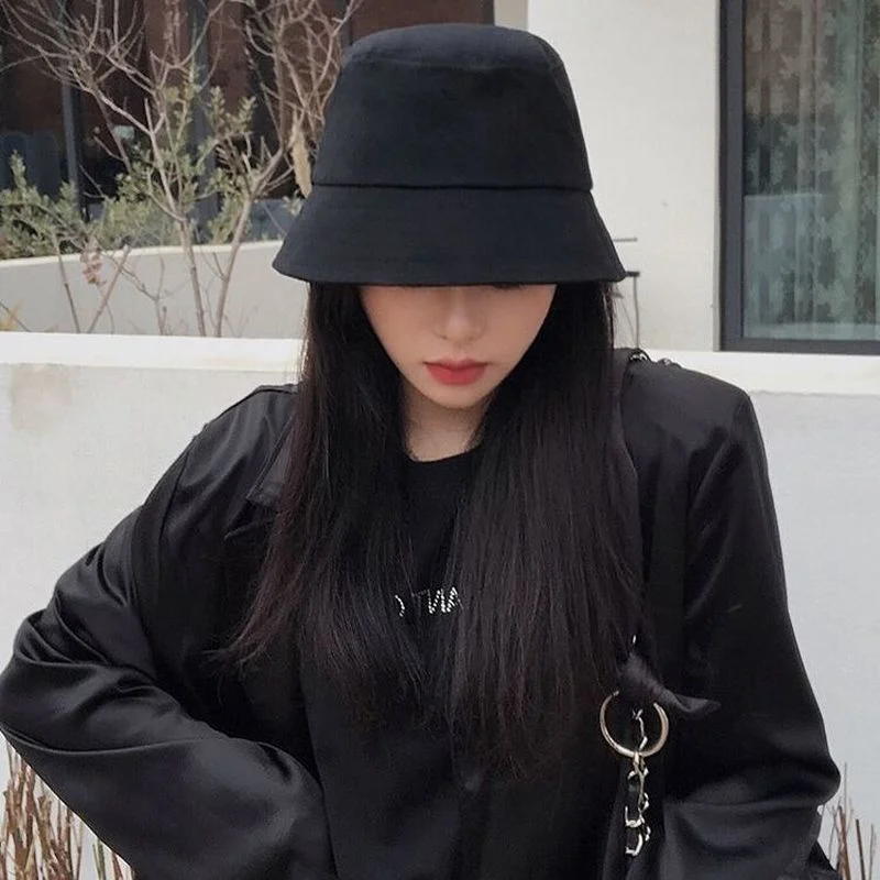 

Fashion Pure Cotton Wild Bucket Hat Outdoor Solid Color Foldable Sun Hat Summer Unisex Panama Hat Sunscreen Beach Sun Hat