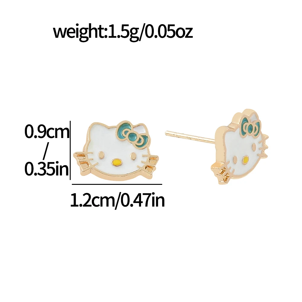 Серьги в стиле аниме Sanrio милые металлические серьги-гвоздики с мультяшным
