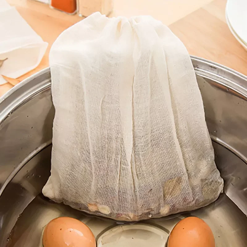 

2023New Multifunctional Linen Cotton Strainer Reusable Chinese Medicine Filter Bag Soup Tea Flavor Bags with String Kitchen Tool