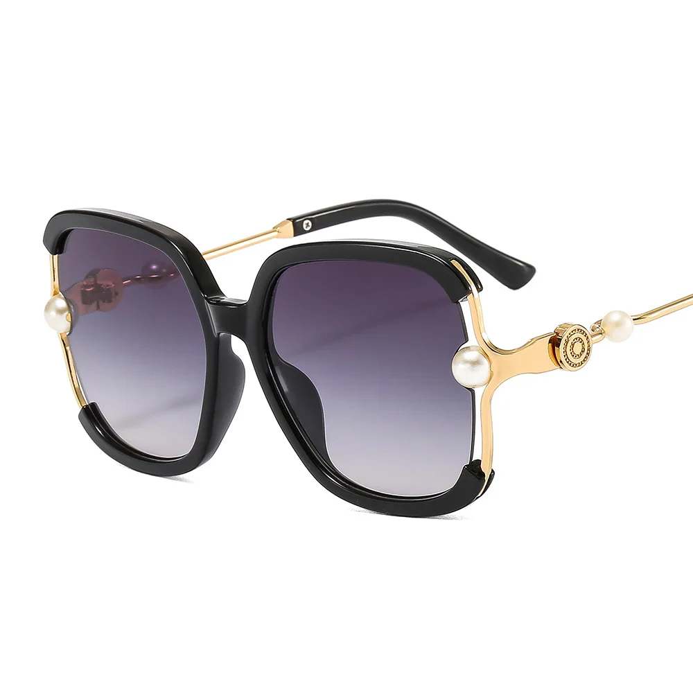 

Женские солнцезащитные очки в большой оправе с жемчугом в стиле ретро великолепные Модные Цветные Квадратные Солнцезащитные очки Ins женски...